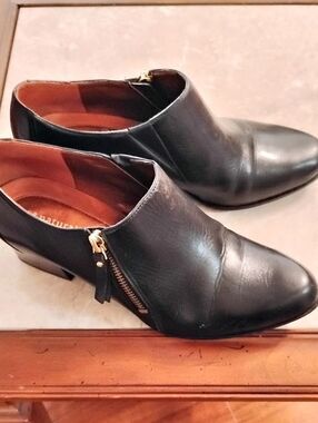 Naturalizer N5 Comfort Leather Ankle Boots with Side-Zip; Black, US: 8M